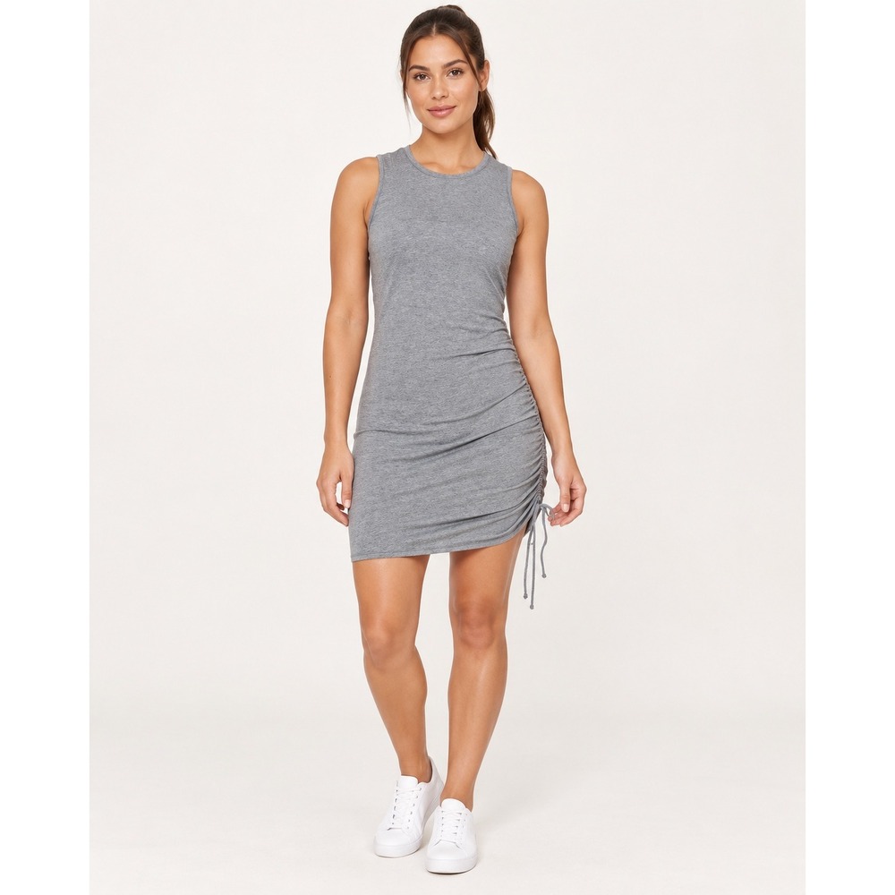 Lululemon Women's Size 8 Cinch It Tank Dress Gray Ruched Drawstring Mini
